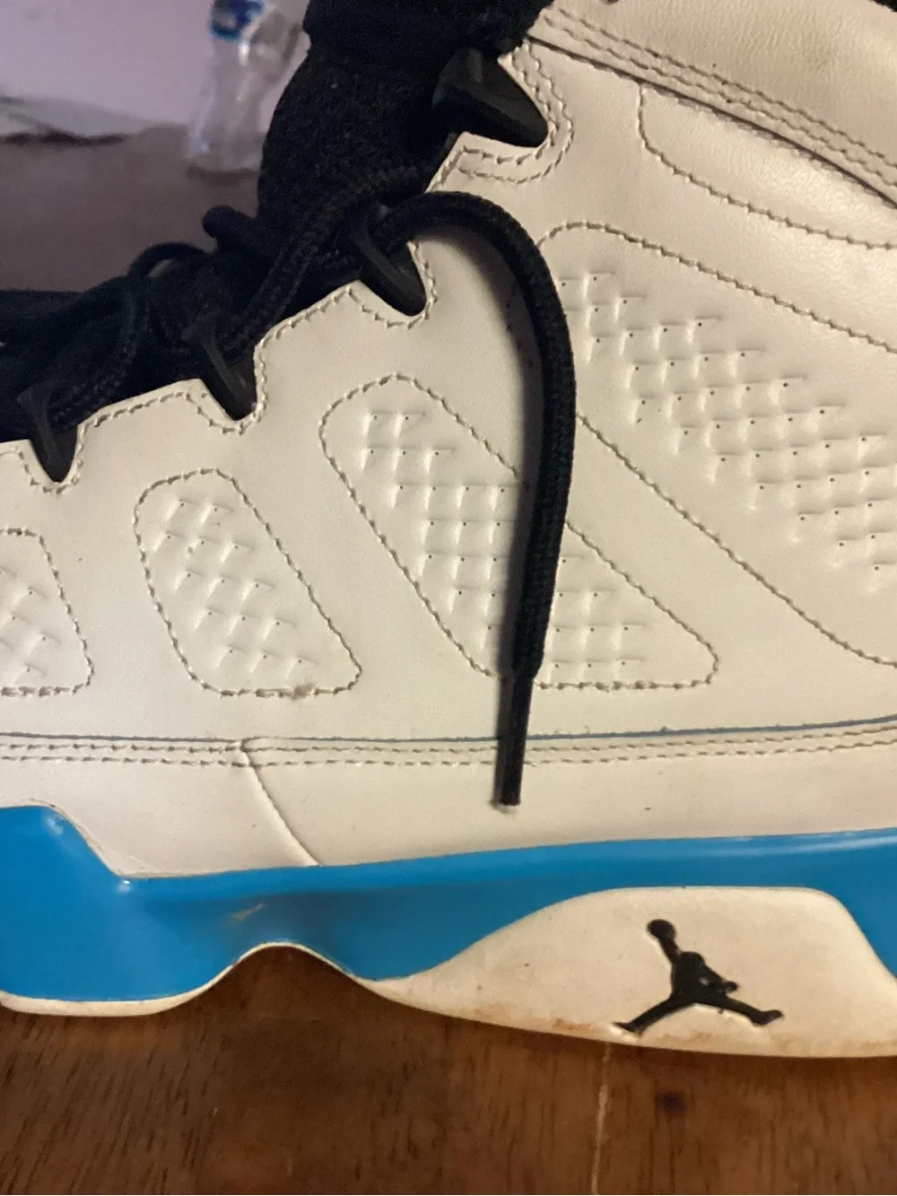 Jordan Men’s Black and Teal White-Accented High-Top Sneakers